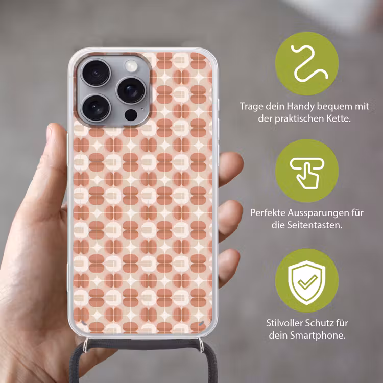 Retro - Klassiek - Roze Hoesje iPhone 16 Pro Max met koord klein 804 -sfeer2_DE