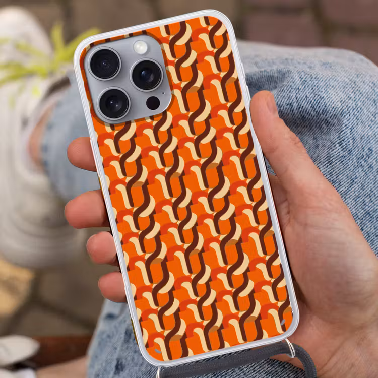 Retro - Modern - Kleurrijk Hoesje iPhone 16 Pro Max met koord klein 804 -sfeer3