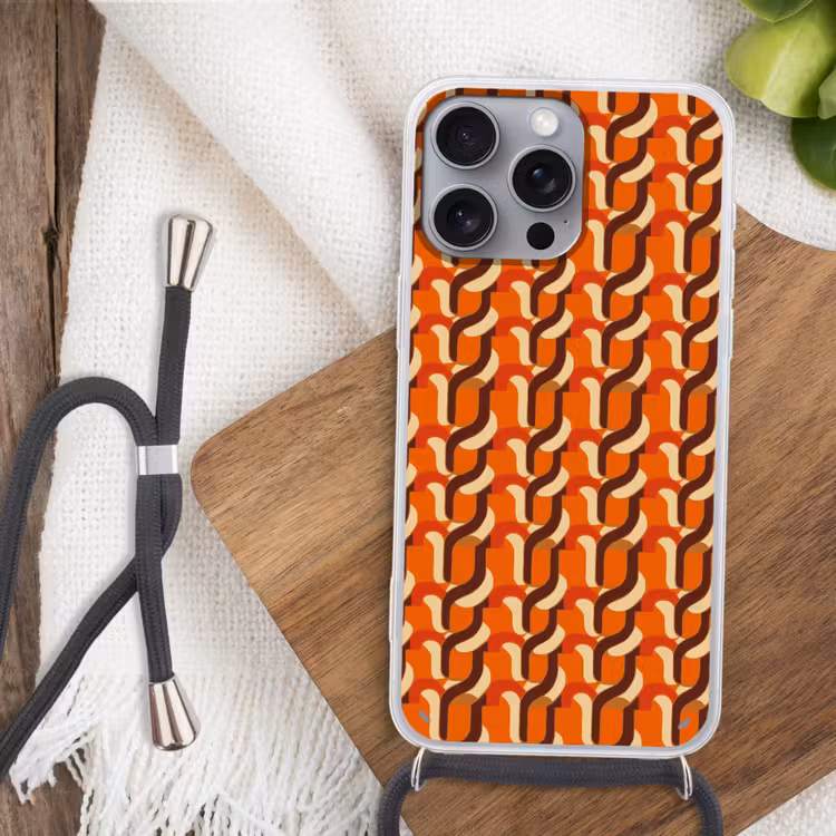 Retro - Modern - Kleurrijk Hoesje iPhone 16 Pro Max met koord klein 804 -sfeer4