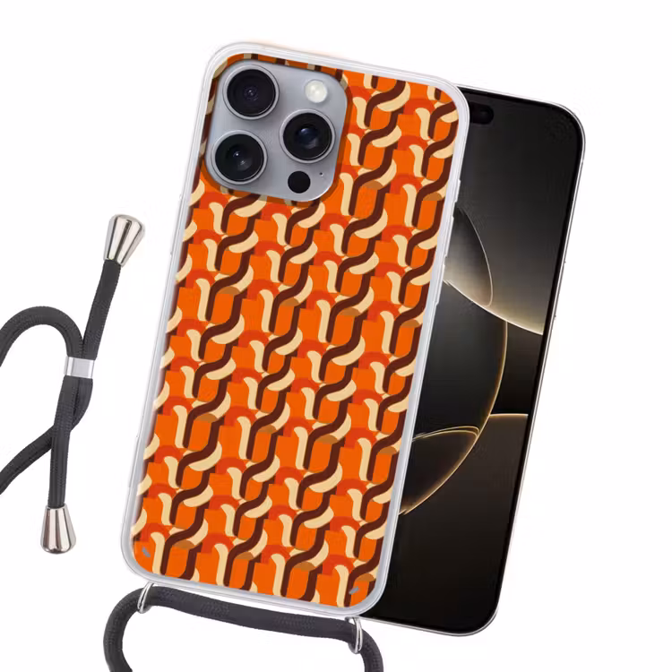 Retro - Modern - Kleurrijk Hoesje iPhone 16 Pro Max met koord klein 804 -sfeer1