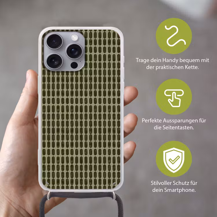Ritmisch - Effect - Groen Hoesje iPhone 16 Pro Max met koord klein 804 -sfeer2_DE