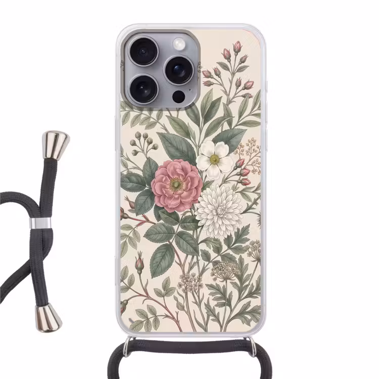 Romantisch - Design - Kleurrijk Hoesje iPhone 16 Pro Max met koord klein -3d