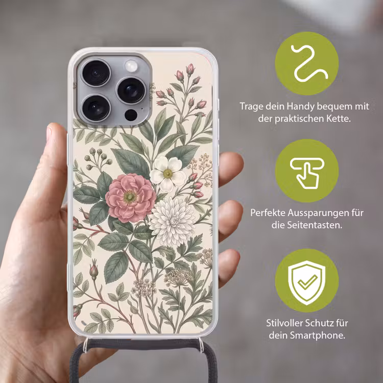 Romantisch - Design - Kleurrijk Hoesje iPhone 16 Pro Max met koord klein -sfeer2_DE