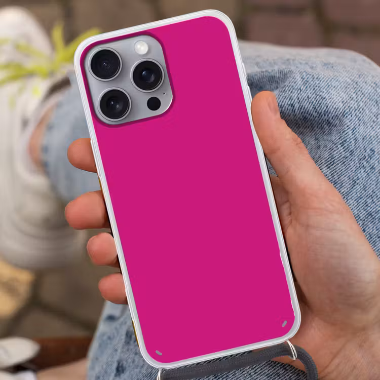 Velvet - Magenta - Roze Hoesje iPhone 16 Pro Max met koord klein 804 -sfeer3