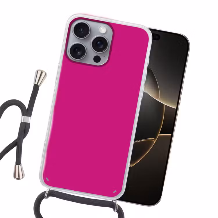 Velvet - Magenta - Roze Hoesje iPhone 16 Pro Max met koord klein 804 -sfeer1