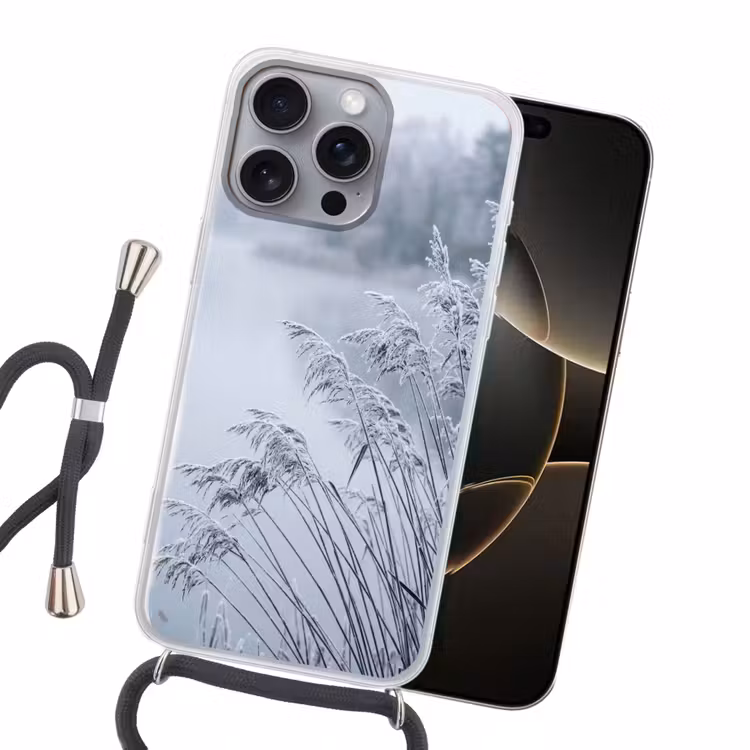 Riet - Bevroren - Winter - Natuur Hoesje iPhone 16 Pro Max met koord klein -sfeer1