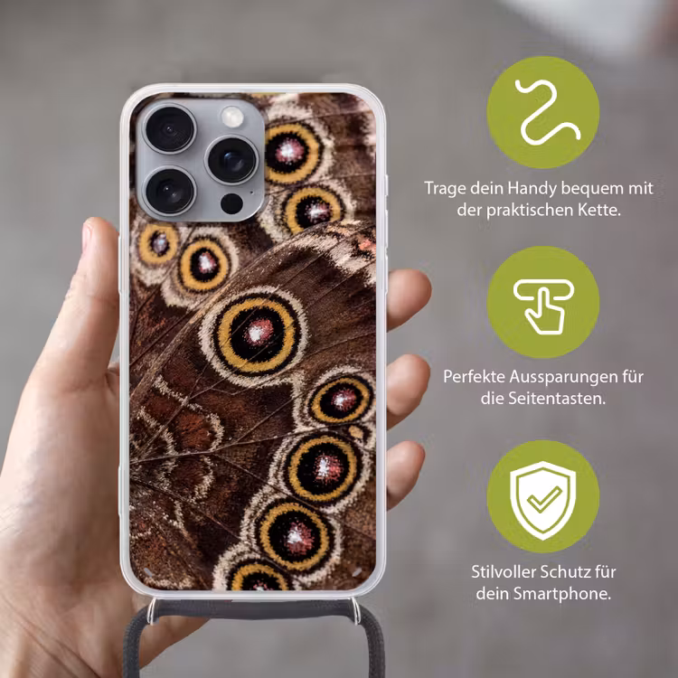 Vlinder - Vleugel - Abstract Hoesje iPhone 16 Pro Max met koord klein -sfeer2_DE