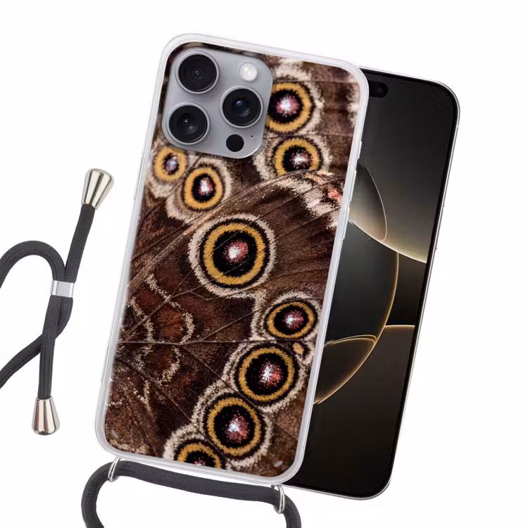 Vlinder - Vleugel - Abstract Hoesje iPhone 16 Pro Max met koord klein -sfeer1