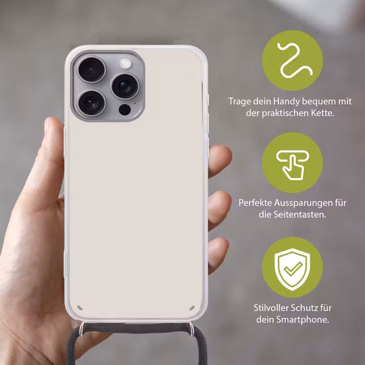 Silent - Sandstone - Grijs Hoesje iPhone 16 Pro Max met koord klein 804 -sfeer2_DE