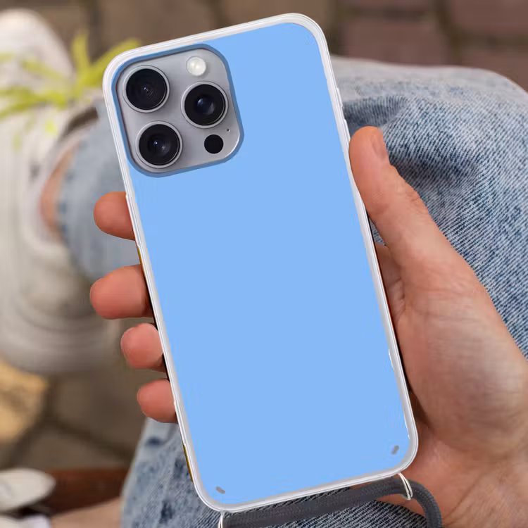 Sky - Glow - Blauw Hoesje iPhone 16 Pro Max met koord klein 804 -sfeer3