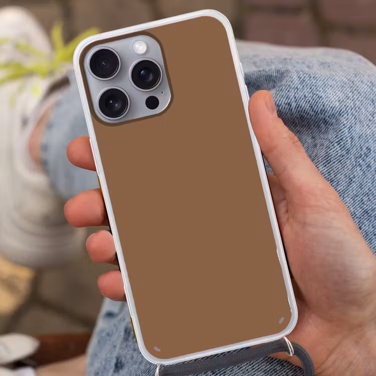 Soft - Walnut - Bruin Hoesje iPhone 16 Pro Max met koord klein 804 -sfeer3