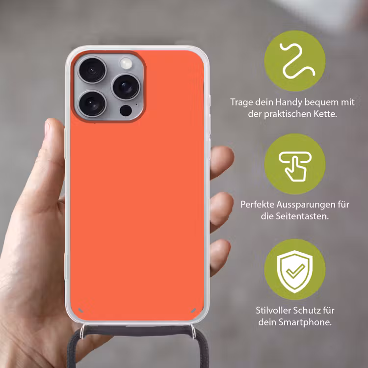 Sunset - Salmon - Oranje Hoesje iPhone 16 Pro Max met koord klein 804 -sfeer2_DE