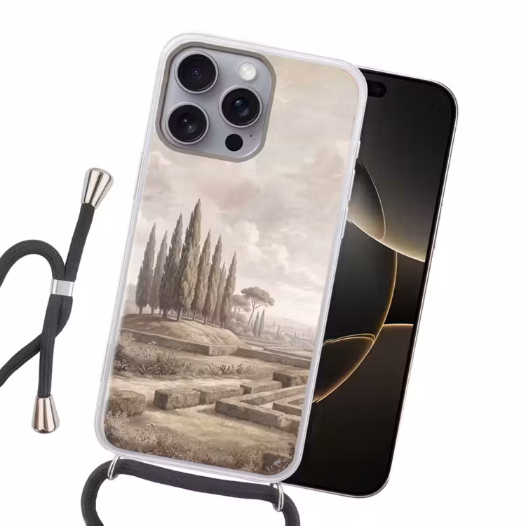 Vallei - Tuin - Natuur - Groen Hoesje iPhone 16 Pro Max met koord klein -sfeer1