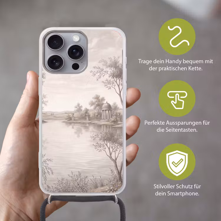 Terras - Water - Natuur - Landschap Hoesje iPhone 16 Pro Max met koord klein -sfeer2_DE