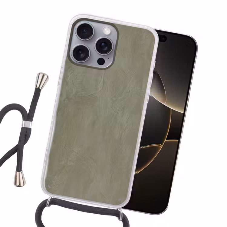 Textuur - Betonlook - Achtergrond - Modern - Groen Hoesje iPhone 16 Pro Max met koord klein -sfeer1