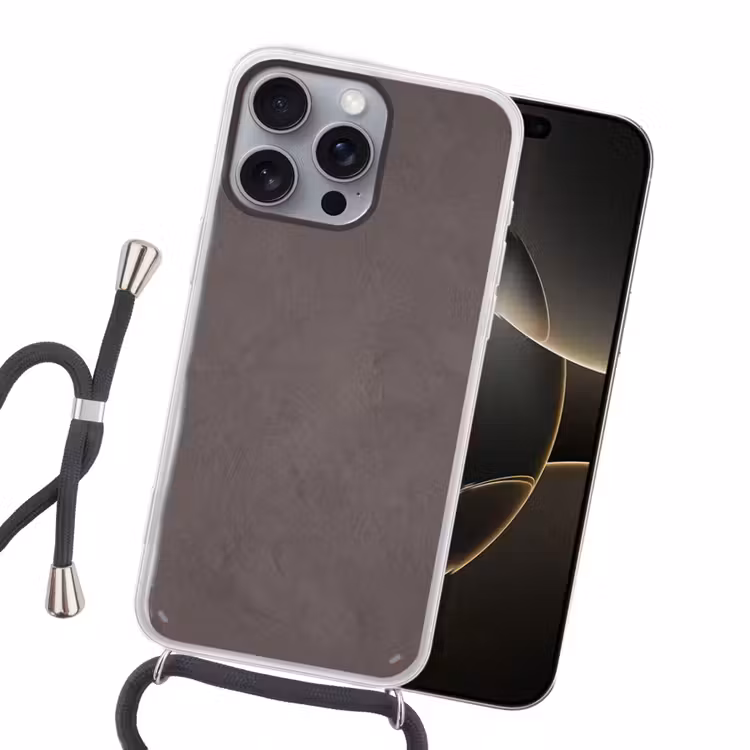 Textuur - Grijs - Modern - Abstract - Oppervlak Hoesje iPhone 16 Pro Max met koord klein -sfeer1
