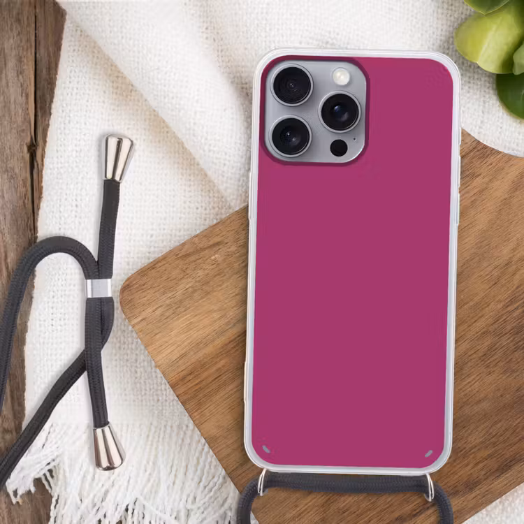 Deep - Magenta - Paars Hoesje iPhone 16 Pro Max met koord klein 804 -sfeer4