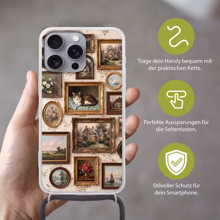 Dier - Kat - Portret - Klassiek Hoesje iPhone 16 Pro Max met koord klein -sfeer2_DE