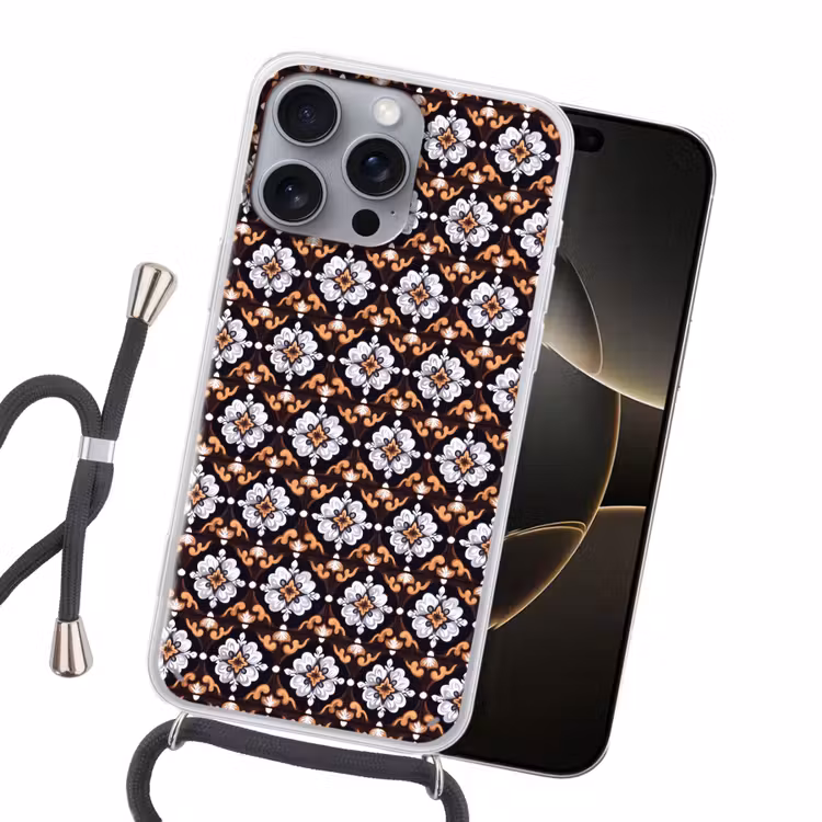 traditioneel - Element - Kleurrijk Hoesje iPhone 16 Pro Max met koord klein 804 -sfeer1