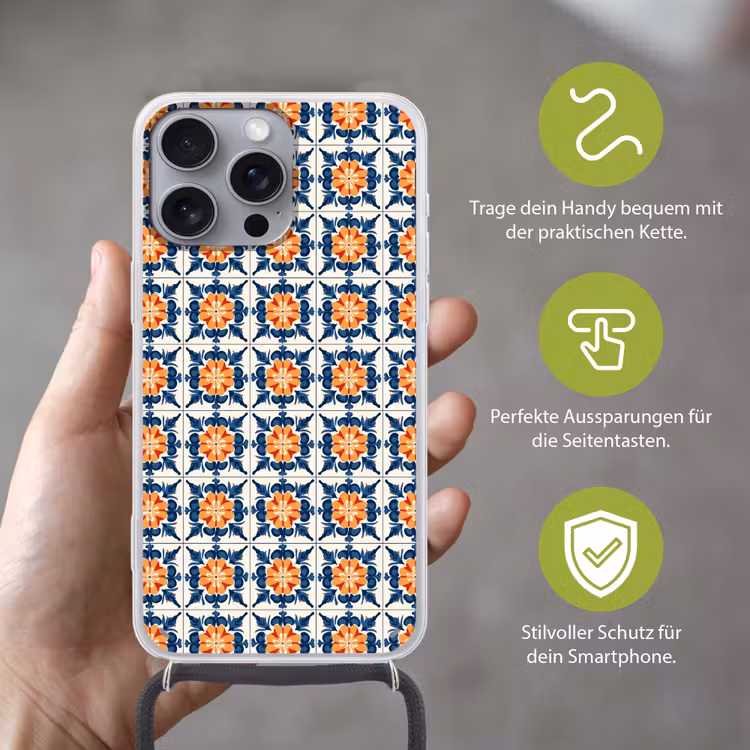 Traditioneel - Tegel - Oranje Hoesje iPhone 16 Pro Max met koord klein 804 -sfeer2_DE