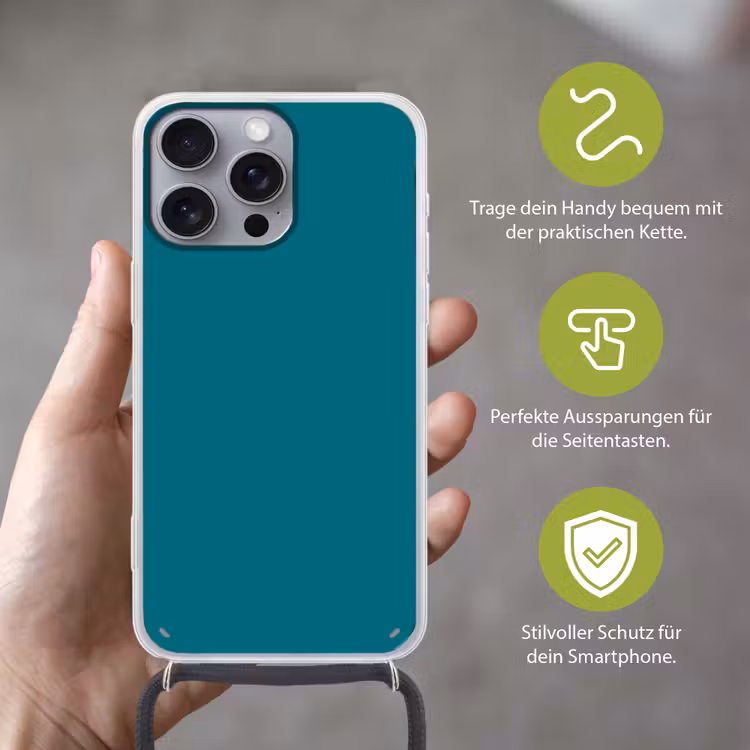 Tropical - Peacock - Blauw Hoesje iPhone 16 Pro Max met koord klein 804 -sfeer2_DE