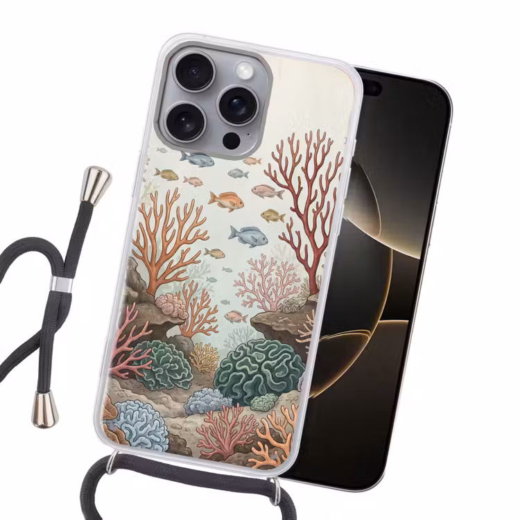Onderwater - Koraal - Vis - Natuur Hoesje iPhone 16 Pro Max met koord klein -sfeer1