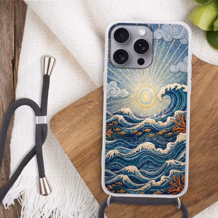 Onderwater - Koraal - Vis - Natuur - Kunst Hoesje iPhone 16 Pro Max met koord klein -sfeer4