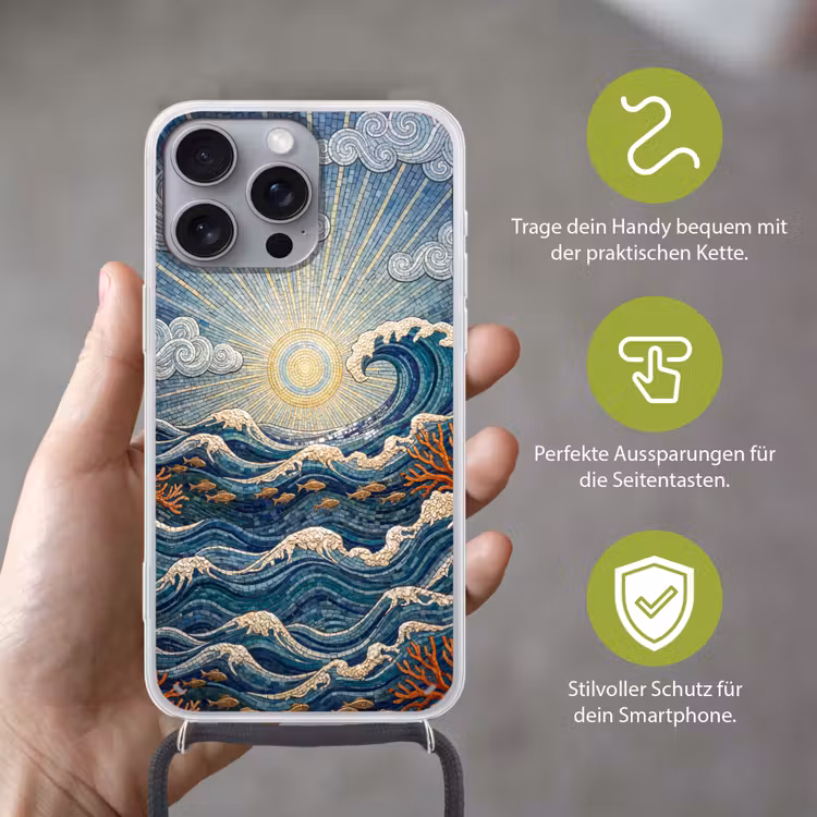 Onderwater - Koraal - Vis - Natuur - Kunst Hoesje iPhone 16 Pro Max met koord klein -sfeer2_DE