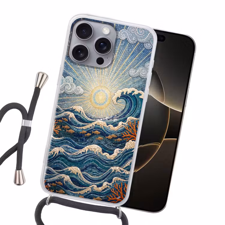 Onderwater - Koraal - Vis - Natuur - Kunst Hoesje iPhone 16 Pro Max met koord klein -sfeer1