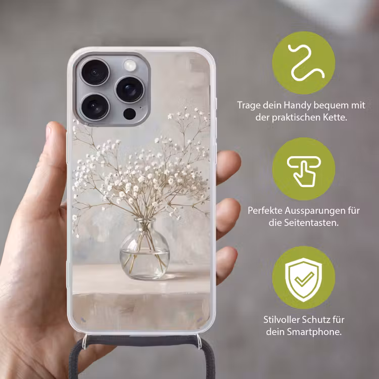Vaas - Gipskruid - Wit Hoesje iPhone 16 Pro Max met koord klein -sfeer2_DE