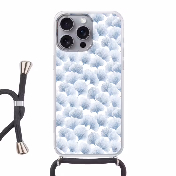 Waaier - Modern - Blauw Hoesje iPhone 16 Pro Max met koord klein 804 -3d