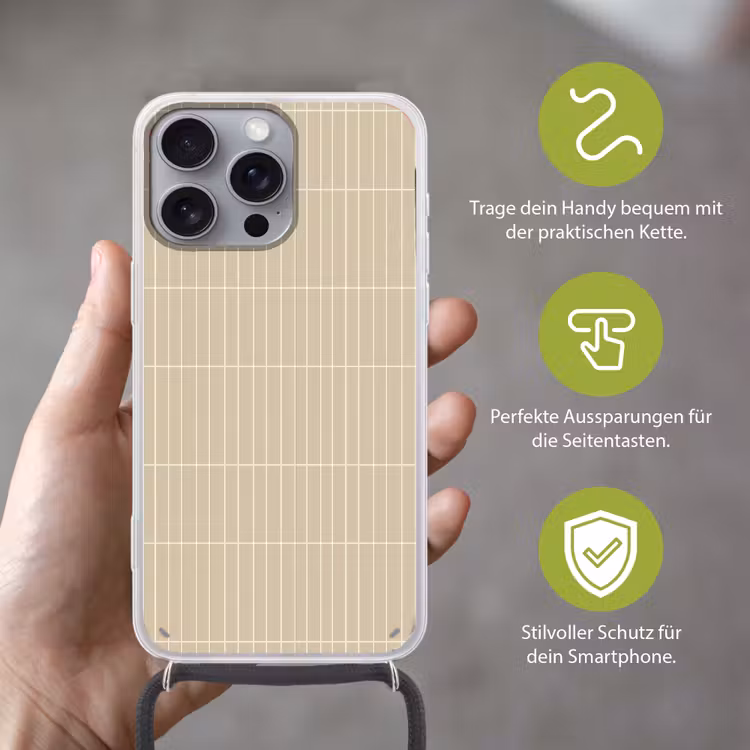 Verticaal - Wandtegel - Crème - Beige Hoesje iPhone 16 Pro Max met koord klein 804 -sfeer2_DE