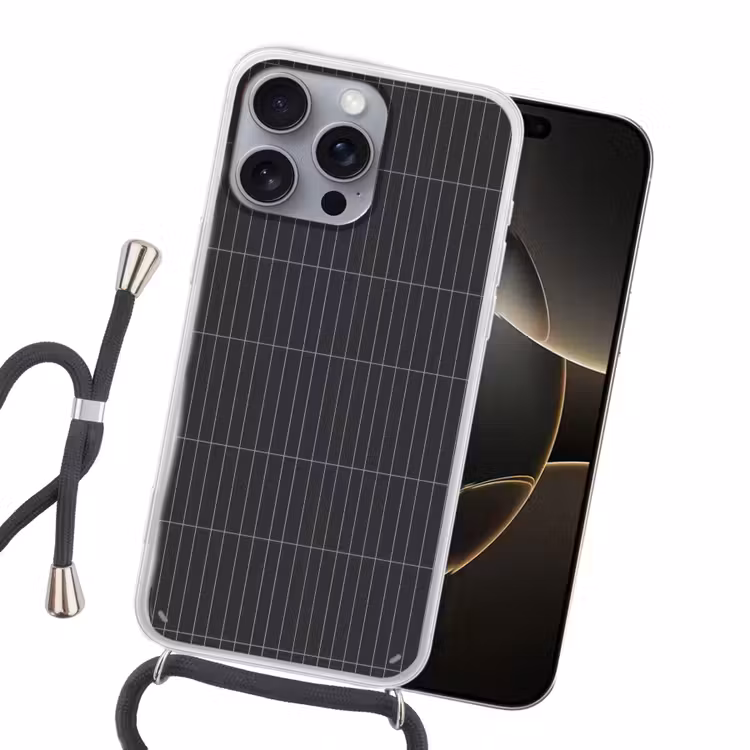 Verticaal - Wandtegel - Donkergrijs Hoesje iPhone 16 Pro Max met koord klein 804 -sfeer1
