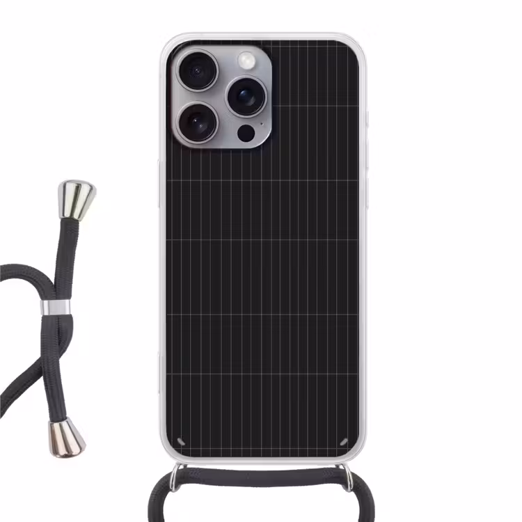 Verticaal - Wandtegel - Mat - Zwart Hoesje iPhone 16 Pro Max met koord klein 804 -3d