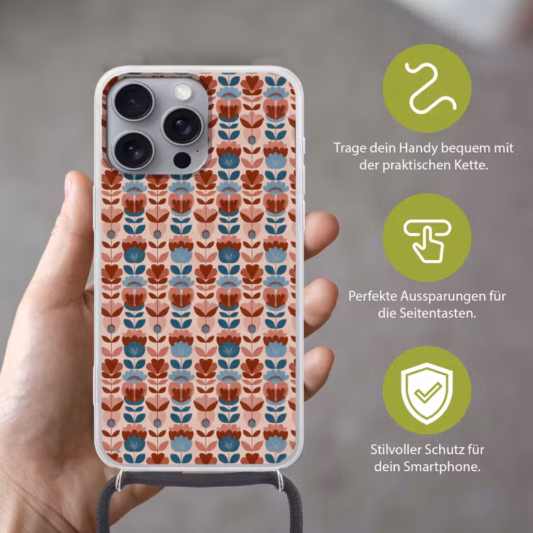 Vintage - Motief - Kleurrijk Hoesje iPhone 16 Pro Max met koord klein 804 -sfeer2_DE