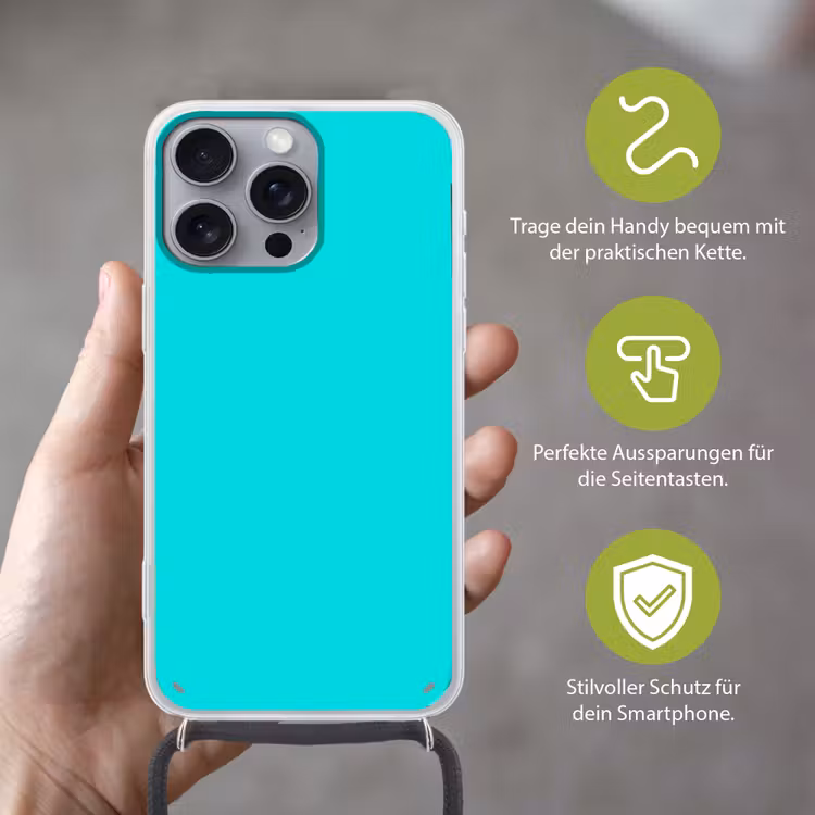 Vivid - Aquamarine - Turkoois Hoesje iPhone 16 Pro Max met koord klein 804 -sfeer2_DE