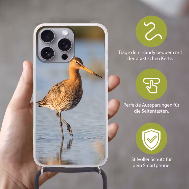 Vogel - Steltloper - Water - Natuur Hoesje iPhone 16 Pro Max met koord klein -sfeer2_DE