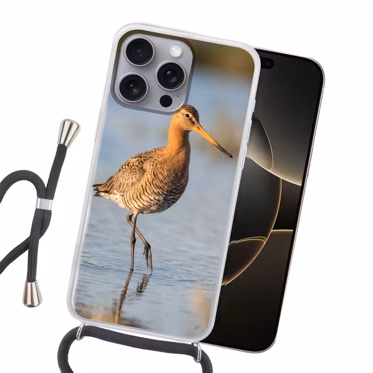 Vogel - Steltloper - Water - Natuur Hoesje iPhone 16 Pro Max met koord klein -sfeer1
