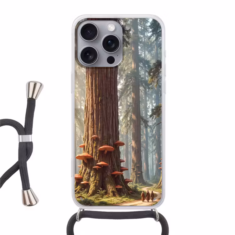 Handyhülle mit Band - Wald – Bäume – Natur - Bos - Bomen - Natuur Hoesje iPhone 16 Pro Max met koord klein