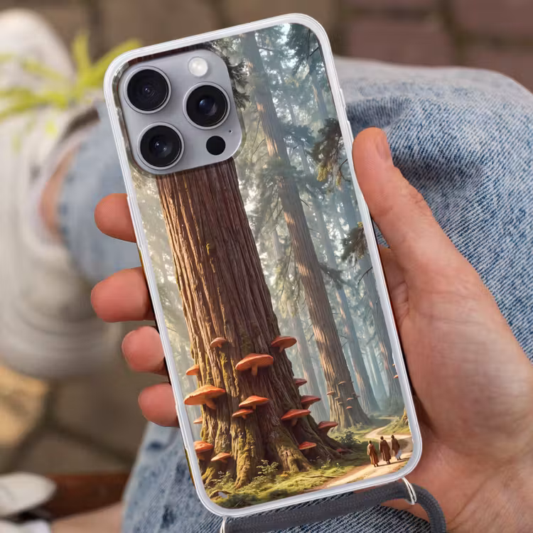 Handyhülle mit Band - Wald – Bäume – Natur - Bos - Bomen - Natuur Hoesje iPhone 16 Pro Max met koord klein