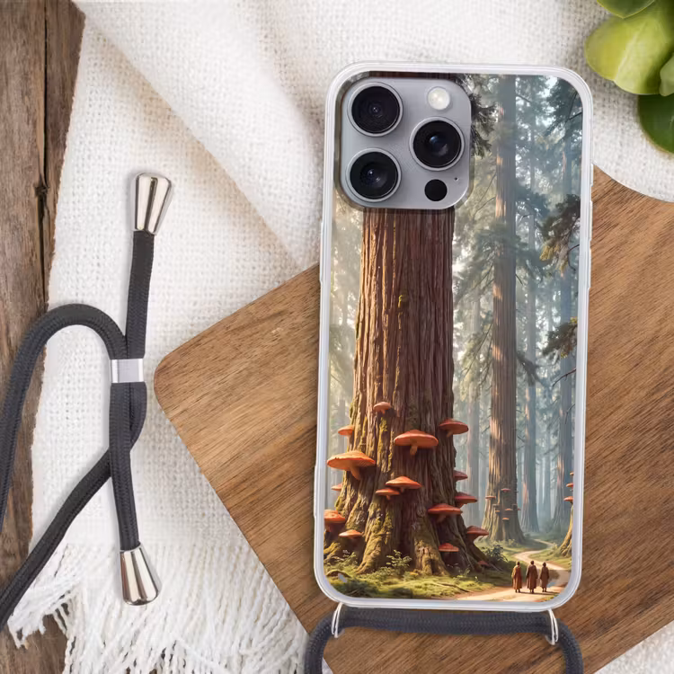 Handyhülle mit Band - Wald – Bäume – Natur - Bos - Bomen - Natuur Hoesje iPhone 16 Pro Max met koord klein