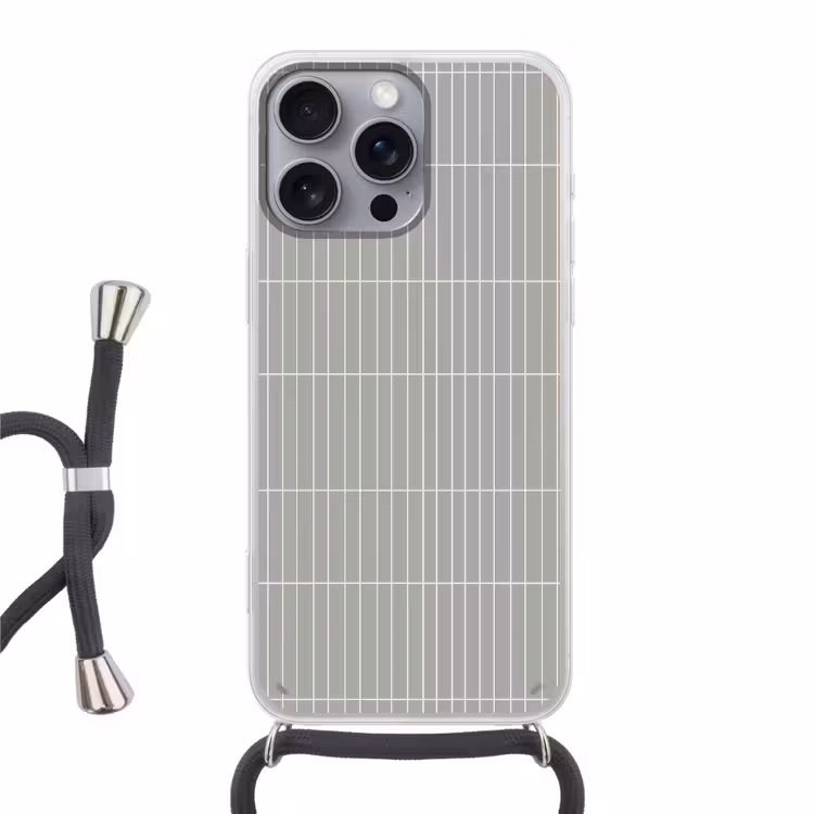 Wandtegel - Verticaal - Lichtgrijs Hoesje iPhone 16 Pro Max met koord klein 804 -3d