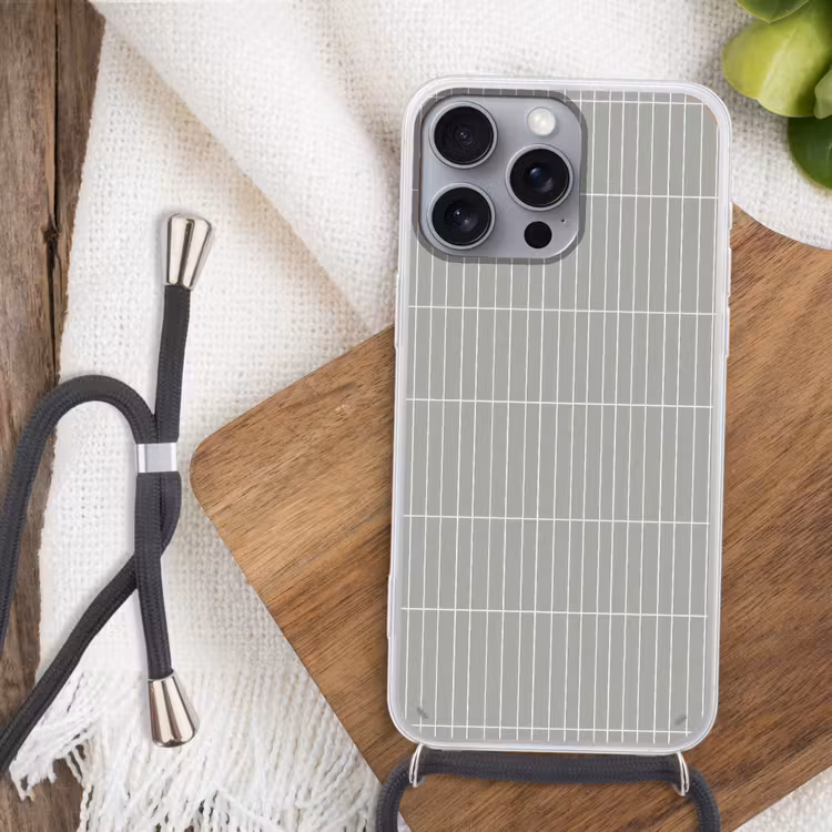Wandtegel - Verticaal - Lichtgrijs Hoesje iPhone 16 Pro Max met koord klein 804 -sfeer4
