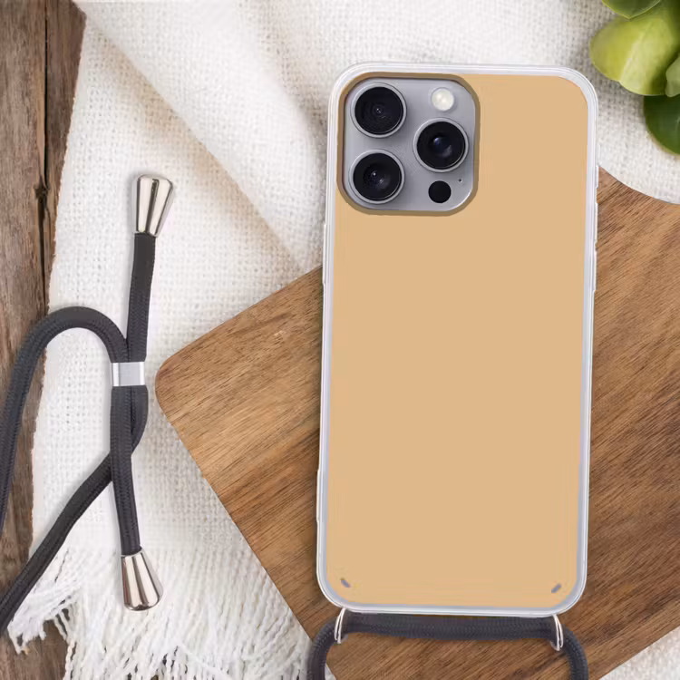 Warm - Sand - Nude Hoesje iPhone 16 Pro Max met koord klein 804 -sfeer4