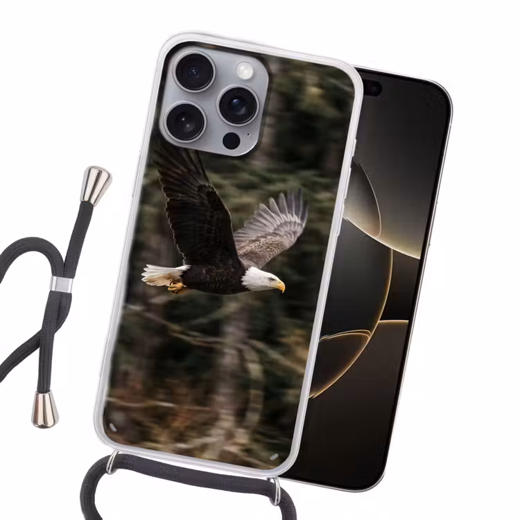 Zeearend - Vliegen - Bos - Natuur Hoesje iPhone 16 Pro Max met koord klein -sfeer1