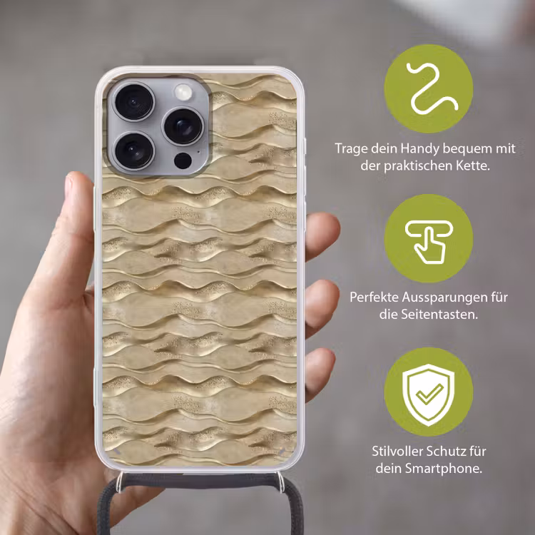 Golven - Patroon - Goud Hoesje iPhone 16 Pro Max met koord klein 804 -sfeer2_DE