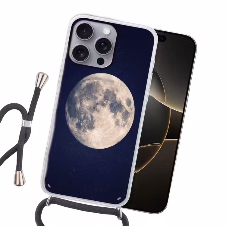 Ruimte - Maan - Kosmos Hoesje iPhone 16 Pro Max met koord klein -sfeer1