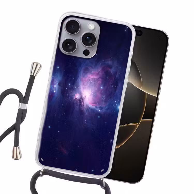 Ruimte - Sterren - Kleurrijk Hoesje iPhone 16 Pro Max met koord klein -sfeer1