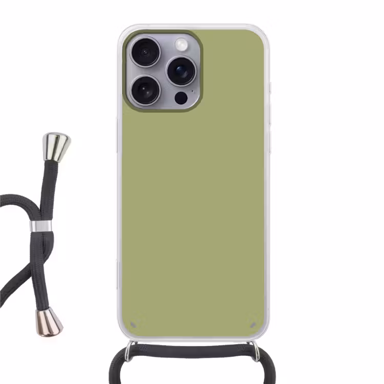 Whispering - Sage - Groen Hoesje iPhone 16 Pro Max met koord klein 804 -3d