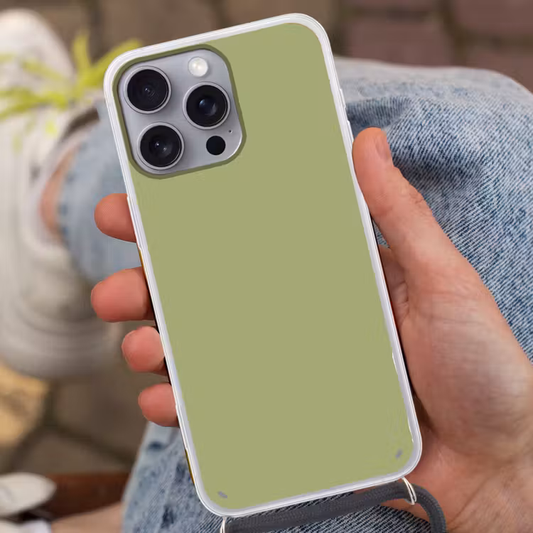 Whispering - Sage - Groen Hoesje iPhone 16 Pro Max met koord klein 804 -sfeer3